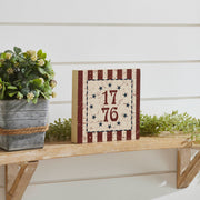 My Country 1776 w/ Blue Stars & Stripes Block Sign 6x6x1