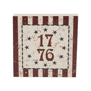 My Country 1776 w/ Blue Stars & Stripes Block Sign 6x6x1