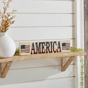 My Country AMERICA Two Flags Wall Hanging 3x14x0.75