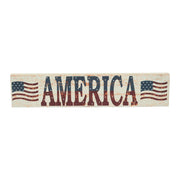 My Country AMERICA Two Flags Wall Hanging 3x14x0.75