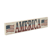 My Country AMERICA Two Flags Wall Hanging 3x14x0.75