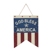 God Bless America Dovetail Flag Wall Hanging 8x6