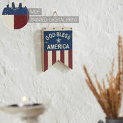 God Bless America Dovetail Flag Wall Hanging 8x6
