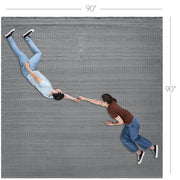 Dark Grey Waffle Weave Queen Blanket 90x90 - 100% Cotton, Lightweight Cover for Bed & Sofa