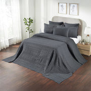 Waffle Weave Dark Grey Twin Blanket 66x90 - 100% Cotton, Lightweight & Breathable Cover for Bed, Couch, Sofa