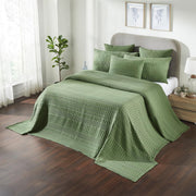 Olive Green King Waffle Weave Blanket - 100% Cotton, 90x108 - Lightweight Farmhouse Bed & Couch Cover for All Seasons
