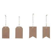 My Country USA RWB Ornament w/ Twine Set of 4 4x2.5x0.25