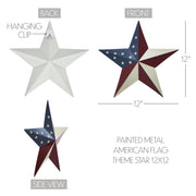 Painted Metal American Flag Theme Star 12x12