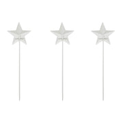 Painted Metal American Flag Theme Star on Pick Set of 3 12x3.5