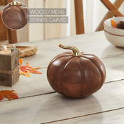 Heirloom Wooden Pumpkin Chestnut 6.5x7x7