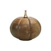 Heirloom Wooden Pumpkin Walnut Brown 6.5x7x7