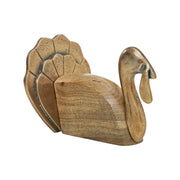 Wooden Turkey w/ Burnished Metal 6x8.5x6.5