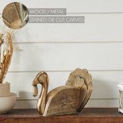 Wooden Turkey w/ Burnished Metal 6x8.5x6.5