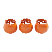 Jack-O-Lantern Candle Holder Orange Set of 3 - 3x3.5x3.5