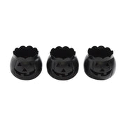 Jack-O-Lantern Candle Holder Black Set of 3 - 3x3.5x3.5