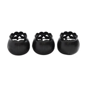 Jack-O-Lantern Candle Holder Black Set of 3 - 3x3.5x3.5