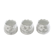 Jack-O-Lantern Candle Holder Antique White Set of 3 - 3x3.5x3.5