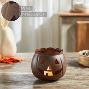 Jack-O-Lantern Candle Holder Bronze 4.25x5.25x5.25