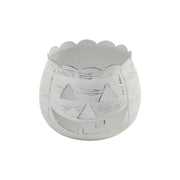 Jack-O-Lantern Candle Holder Antique White 6.25x7.5x7.5