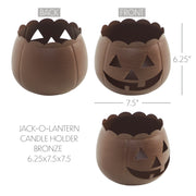 Jack-O-Lantern Candle Holder Bronze 6.25x7.5x7.5