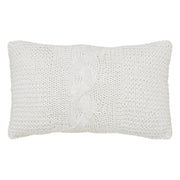 Cable Knit Sweater Pillow White 12x20
