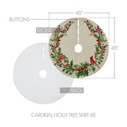 Cardinal Holly Tree Skirt 48