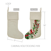 Cardinal Holly Stocking 11x18