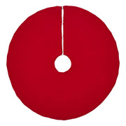 Quilted Red Velvet Tree Skirt with White Bow Ties 48