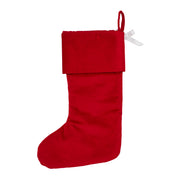 Quilted Red Velvet Stocking with White Bow 11x18