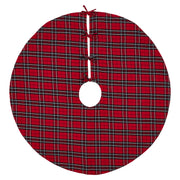 Red and Black Tartan Plaid Tree Skirt 48