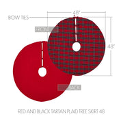 Red and Black Tartan Plaid Tree Skirt 48