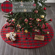 Red and Black Tartan Plaid Tree Skirt 48