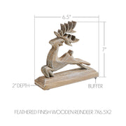 Feathered Finish Wooden Reindeer 7x6.5x2