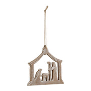 Nativity Ornament Feathered Finish - 5 inch