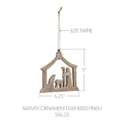 Nativity Ornament Feathered Finish - 5 inch
