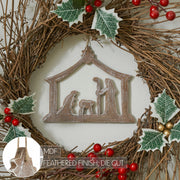Nativity Ornament Feathered Finish - 5 inch