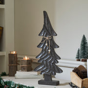 Primitive Pine Distressed Black Wooden Tree 21x9x2