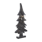 Primitive Pine Distressed Black Wooden Tree 21x9x2