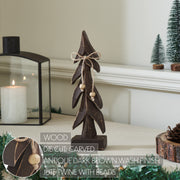 Festive Boughs Dark Wooden Tree 11x3x2