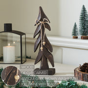 Festive Boughs Dark Wooden Tree 14x4x2