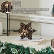 Dark Wooden Snowflake 5.75x5.75x1