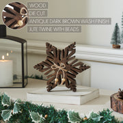 Dark Wooden Snowflake 7.75x7.75x1