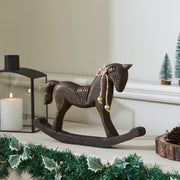 Dark Wooden Rocking Horse 9.5x15x1.5
