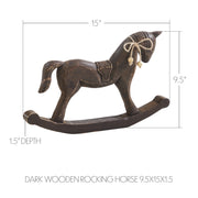 Dark Wooden Rocking Horse 9.5x15x1.5