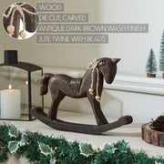 Dark Wooden Rocking Horse 9.5x15x1.5