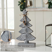 Starry Pine Distressed Grey Wooden Tree 21x11x2