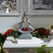 Jinglewood Distressed Grey Wooden Tree 9x6x2