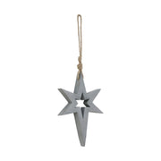 Northern Yule Distressed Grey Wooden Star 8x6x0.75