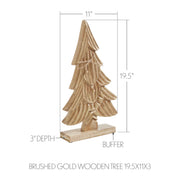 Brushed Gold Wooden Tree 19.5x11x3