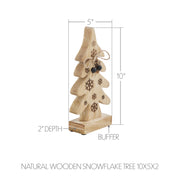 Natural Wooden Snowflake Tree 10x5x2